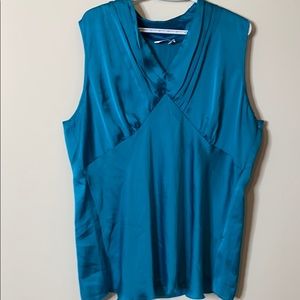 Teal silk muscle blouse